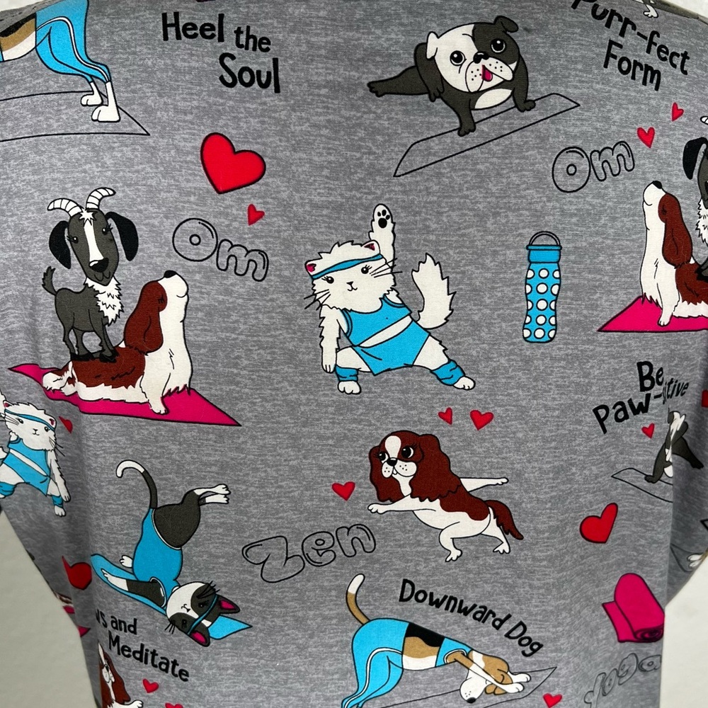 Nurse Scrub Yoga Dogs Cats Goats Dickies - Picture 5 of 11